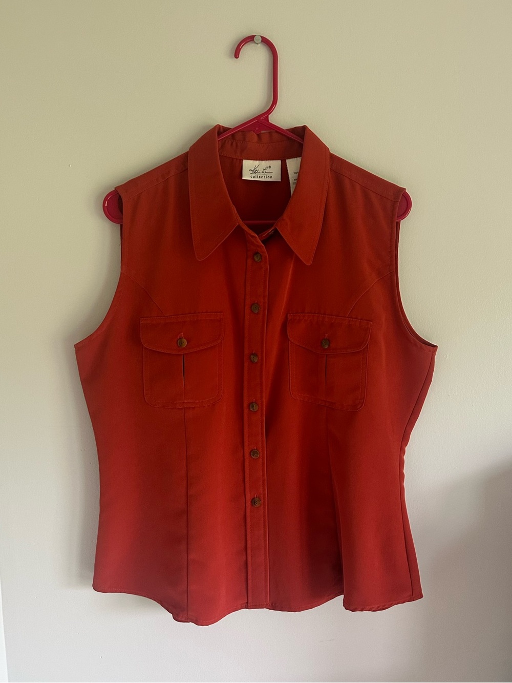 Sleeveless Burnt Orange Blouse